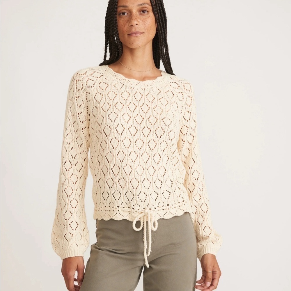 Marine Layer - Manzanita Crochet Fringe Sweater - M - Sold out in this size!